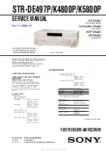 Предварительный просмотр 1 страницы Sony STR-K4800P - A/v Receiver Service Manual