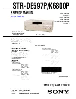 Preview for 1 page of Sony STR-K6800P - A/v Receiver Service Manual