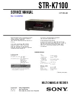 Sony STR-K7100 - Multi Channel Av Receiver Service Manual preview