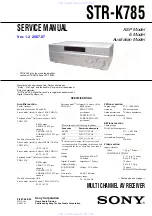 Sony STR-K785 Service Manual preview