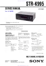 Preview for 1 page of Sony STR-K995 Service Manual