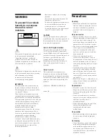 Предварительный просмотр 2 страницы Sony STR-SE381 Operating Instructions Manual