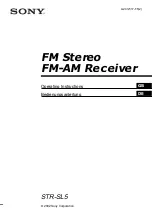 Sony STR-SL5 Operating Instructions Manual preview