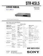 Sony STR-SL5 Service Manual preview