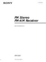 Sony STR-V200 - Fm Stereo/fm-am Receiver Operating Instructions Manual предпросмотр