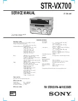 Preview for 1 page of Sony STR-VX700 Service Manual