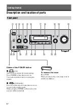 Предварительный просмотр 6 страницы Sony STRDG920 - STR AV Receiver Operating Instructions Manual