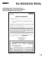 Preview for 16 page of Sony SU-RG12L - Stand For Rear Projection TV Instructions Manual