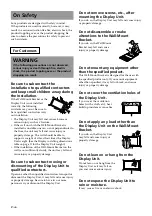 Preview for 4 page of Sony SU-XWQ005 Owner'S Manual