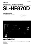 Sony Super Beta Hi-Fi SL-HF870D Operating Instructions Manual preview