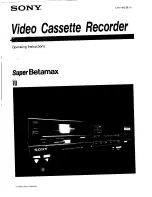 Sony Super Betamax Operating Instructions Manual preview