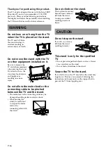 Предварительный просмотр 2 страницы Sony SURS51U - Stand For Rear Projection TV Instructions Manual