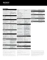 Preview for 2 page of Sony SVE14117FXB Specifications