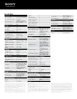 Preview for 2 page of Sony SVE14118FXW VAIO Specifications