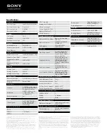 Preview for 2 page of Sony SVE1411BFXW Specifications