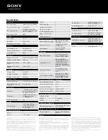 Preview for 2 page of Sony SVE1411CFXW Specifications