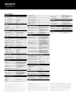 Preview for 2 page of Sony SVE1411JFXP Specifications