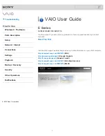 Preview for 1 page of Sony SVE14132CXB VAIO User Manual