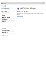 Предварительный просмотр 1 страницы Sony SVE14A190X User Manual