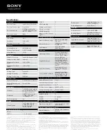 Preview for 2 page of Sony SVE14A1HFXB Specifications