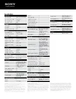 Preview for 2 page of Sony SVE15112FXS Specifications