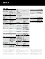 Preview for 2 page of Sony SVE1511CFXS Specifications