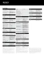 Preview for 2 page of Sony SVE1511MFXS Specifications