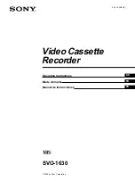 Sony SVO-1630 Operating Instructions Manual preview