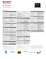 Preview for 1 page of Sony SVP1321HGXBI Service And Warranty Information