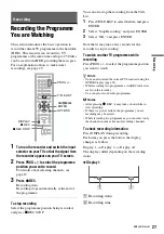 Предварительный просмотр 27 страницы Sony SVR-HD700 Operating Instructions Manual