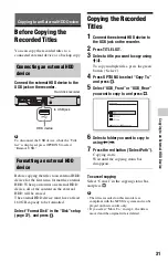 Preview for 31 page of Sony SVR-HDT1000 Operating Instructions Manual