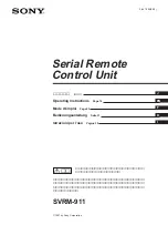 Preview for 1 page of Sony SVRM-911 Operating Instructions Manual