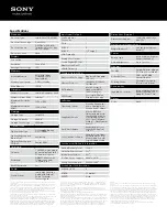 Preview for 2 page of Sony SVS13115FXB Specifications