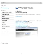 Sony SVS13122CXB VAIO User Manual preview