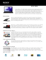 Sony SVS1511BFXB VAIO Specifications preview