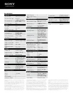 Preview for 2 page of Sony SVT13116FXS Specifications