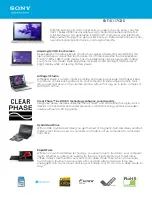 Sony SVT15117CXS Specification Sheet preview