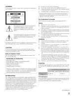 Предварительный просмотр 3 страницы Sony SXRD KDS-50A2020 Operating Instructions Manual