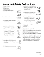 Предварительный просмотр 5 страницы Sony SXRD KDS-50A2020 Operating Instructions Manual