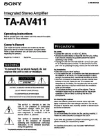 Sony TA-AV411 Owner'S Manual preview