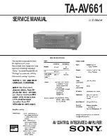 Sony TA-AV661 Service Manual предпросмотр