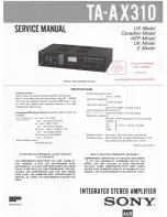 Preview for 1 page of Sony TA-AX310 Service Manual