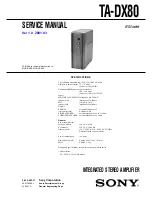 Sony TA-DX80 Service Manual preview