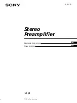 Preview for 1 page of Sony TA-E1 Operating Instructions  (primary manual) Operating Instructions Manual