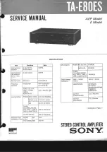 Sony TA-E80ES Service Manual preview