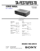 Preview for 1 page of Sony TA-FE370 Service Manual