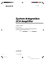 Sony TA-MR2ES - 2 Channel Amplifier Installation Manual preview