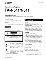 Preview for 1 page of Sony TA-N511 Operating Instructions Manual