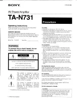 Preview for 1 page of Sony TA-N731 Operating Instructions Manual