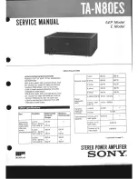 Sony TA-N80ES Service Manual preview